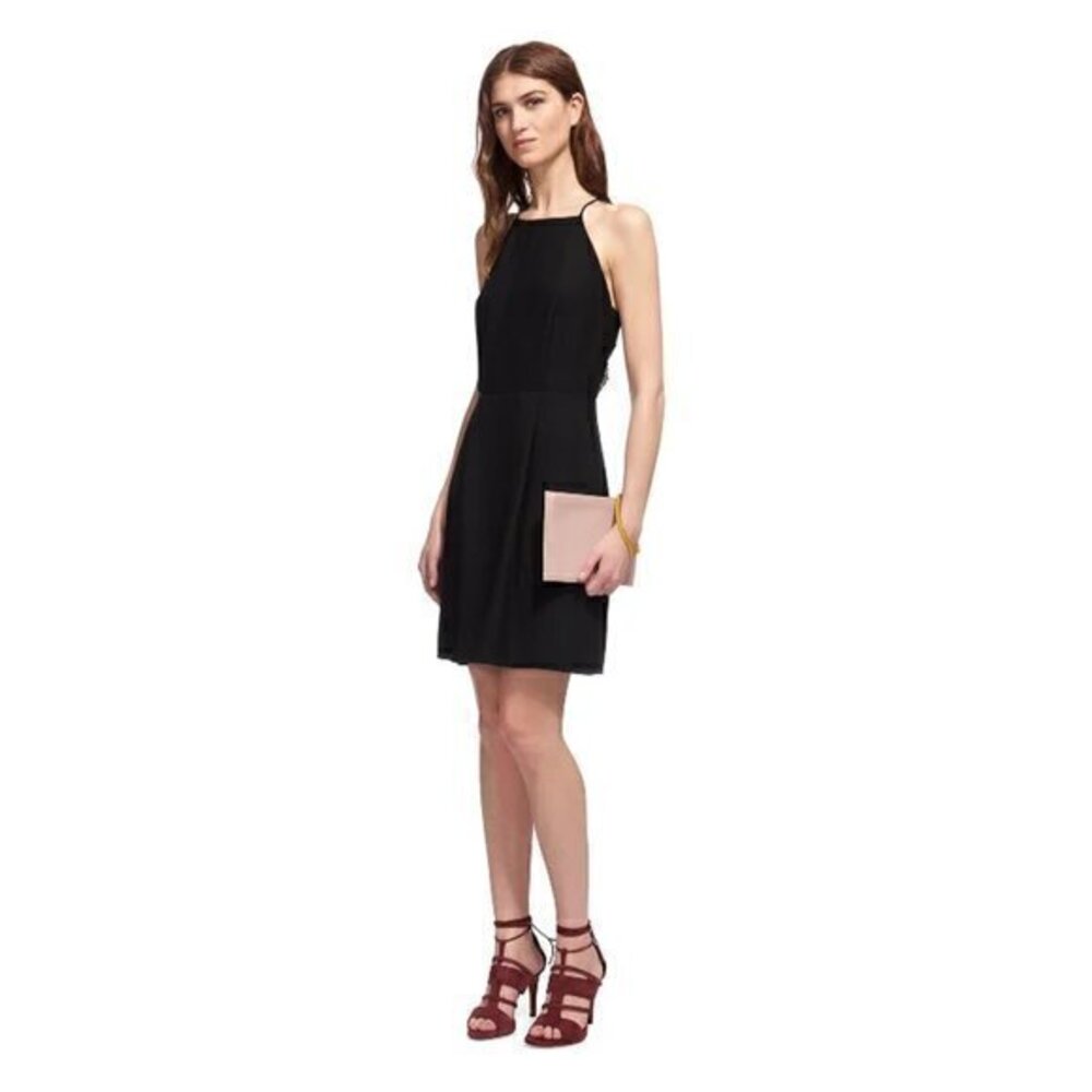 Whistles Portia Lace Back Dress In Black